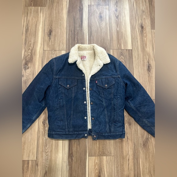 Levi's Other - Levi's vintage San Francisco sherpa lined denim jean trucker jacket size 44L